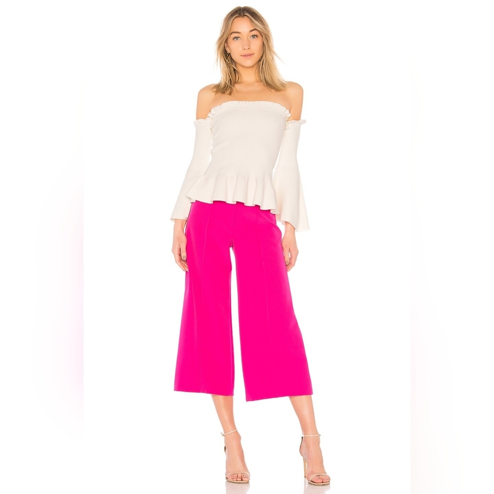 Milly Wide-Leg Cropped Hayden Pants Size 12